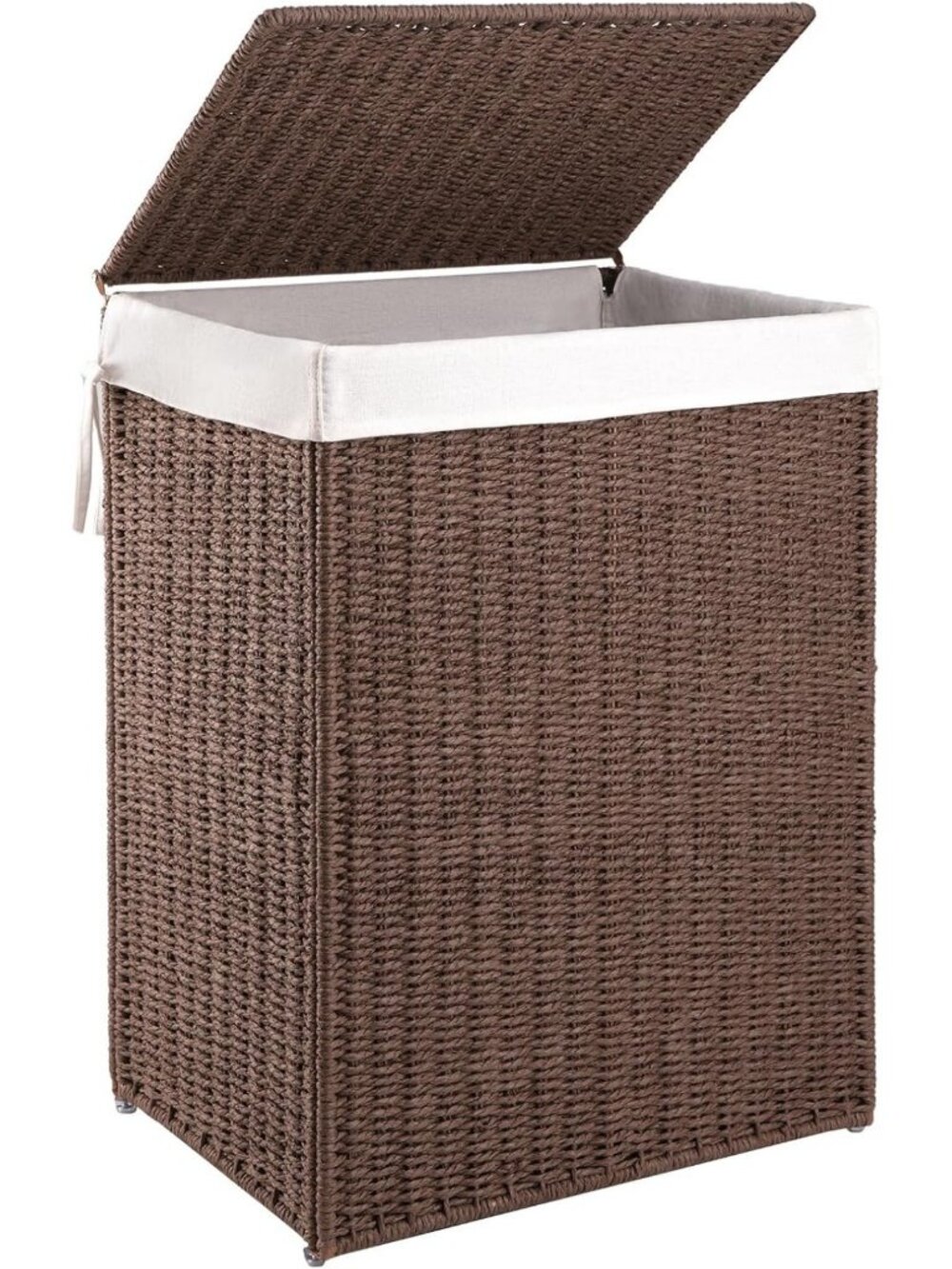 Large Wicker Laundry Hamper with Lid, 90L Handwoven Basket, Decorative Organizer